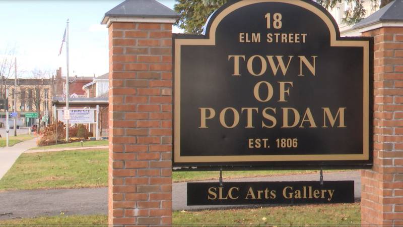 Town of Potsdam sign, in 2023.